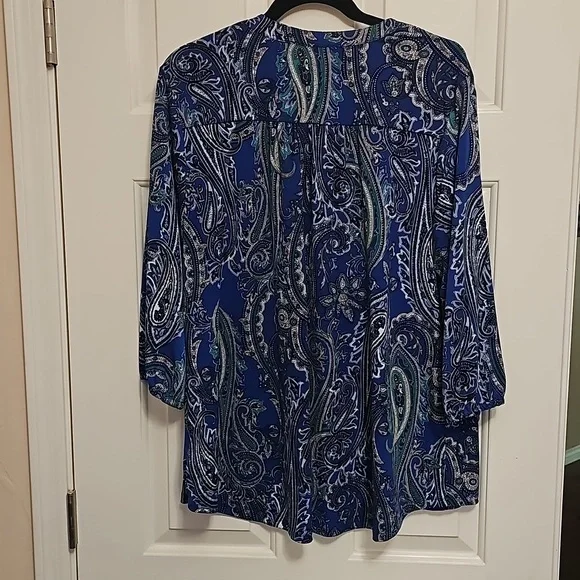 Roz & Ali Paisley Blouse 2x - Picture 4 of 6